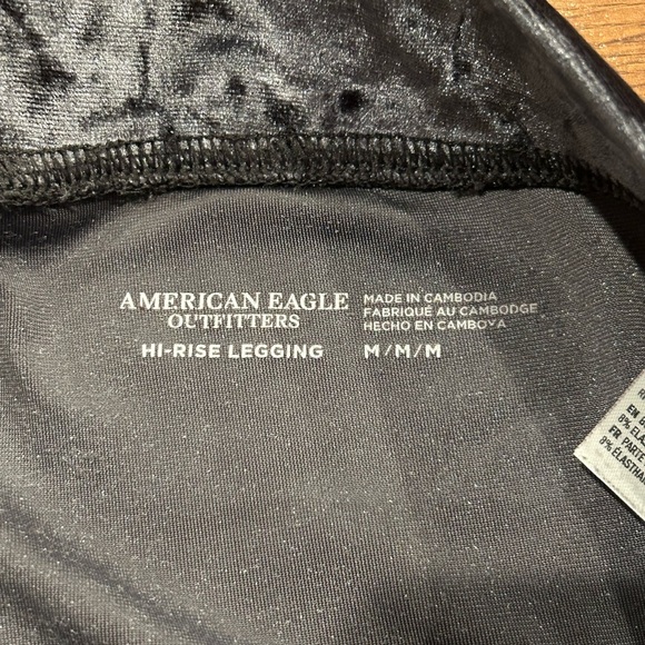 American Eagle High Rise Velour Leggings Size Medium Blue - Picture 4 of 5